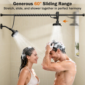 Huytrw adjustable slider 60 inches for personalized spacing between heads.