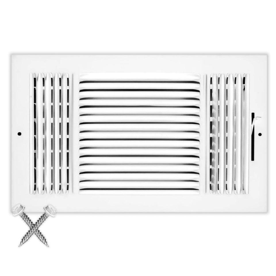 HVAC Premium 14x8 grille front view with flat stamped face for streamlined airflow.