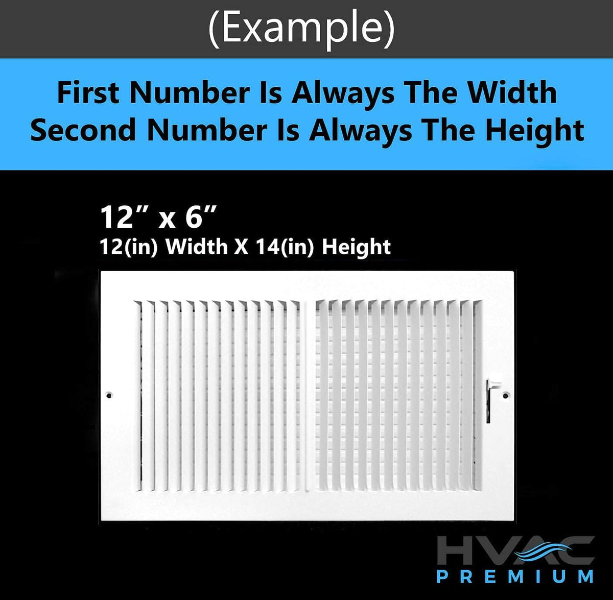 HVAC Premium 3-Way Air Supply Grille damper-lever close-up shows quiet control.