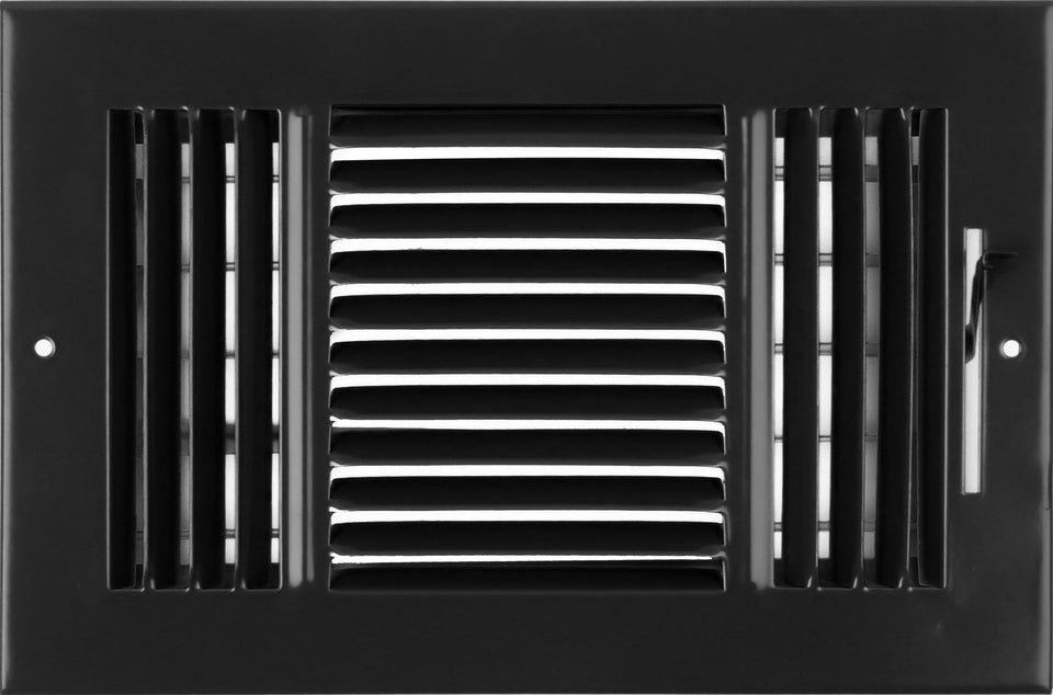 HVAC Premium 3-Way Air Supply Grille front view highlights durable steel build and precise fit.