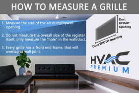 HVAC Premium 3-Way Air Supply Grille install-ready kit shows screws included for mounting.