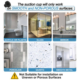 Hviiso suction cup hook shows rust-free stainless steel and durable silicone materials.