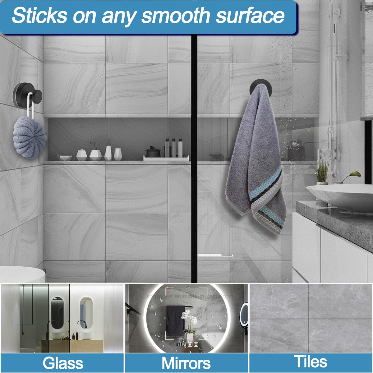 Hviiso suction cup hook on mirror ideal for lightweight items without drilling.