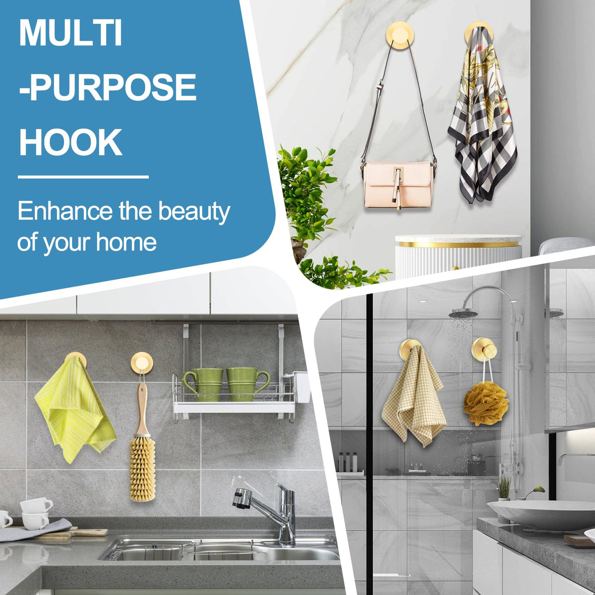 Hviiso robe hook securely holds robes without drilling