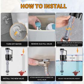 HVJ side-brass flush lever adjustable for durable, corrosion-resistant performance in most tanks.
