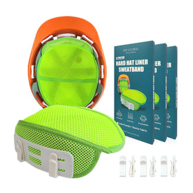 HW GLOBAL hardhat sweatband front view with clip-on for quick use