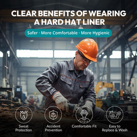 HW GLOBAL hardhat sweatband side view showing adjustable clip