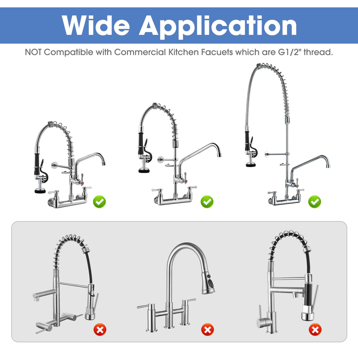 HWM two-pack commercial sink sprayer kit ready to replace