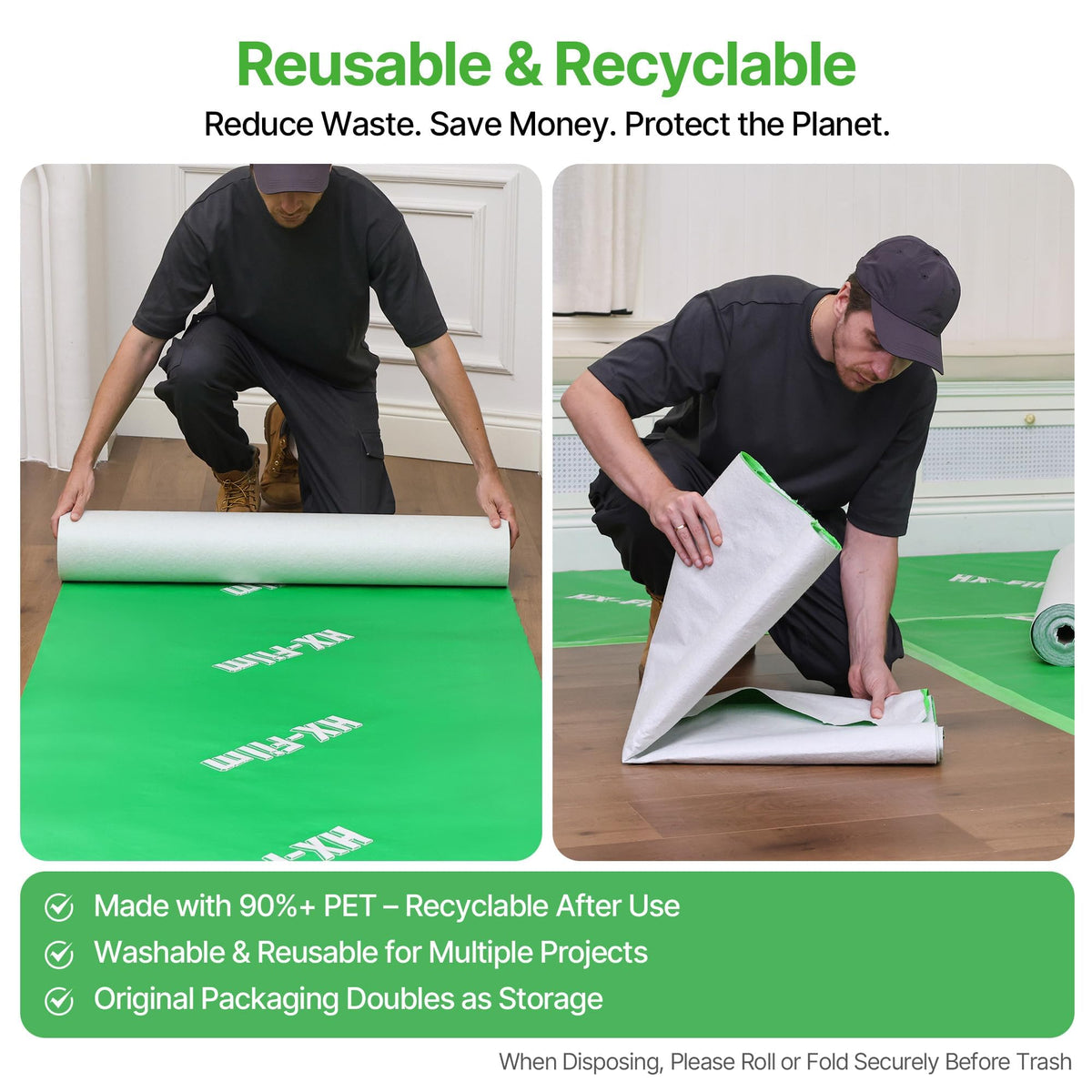 HX-Film protection kit shows a complete construction protection setup.