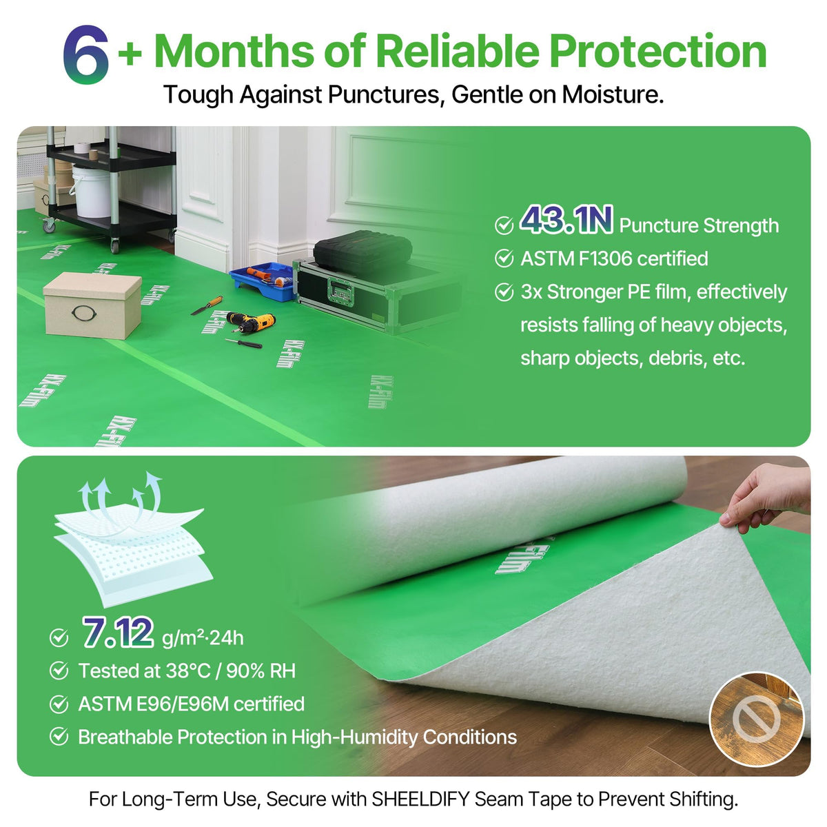 HX-Film covers stairs and door thresholds with a flexible fit.