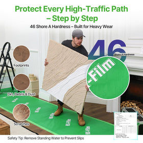 HX-Film tear-proof and flexible film shields surfaces during active work.