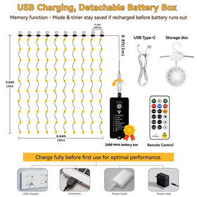 HXWEIYE 30 LEDs per strand provide even brightness across a backdrop
