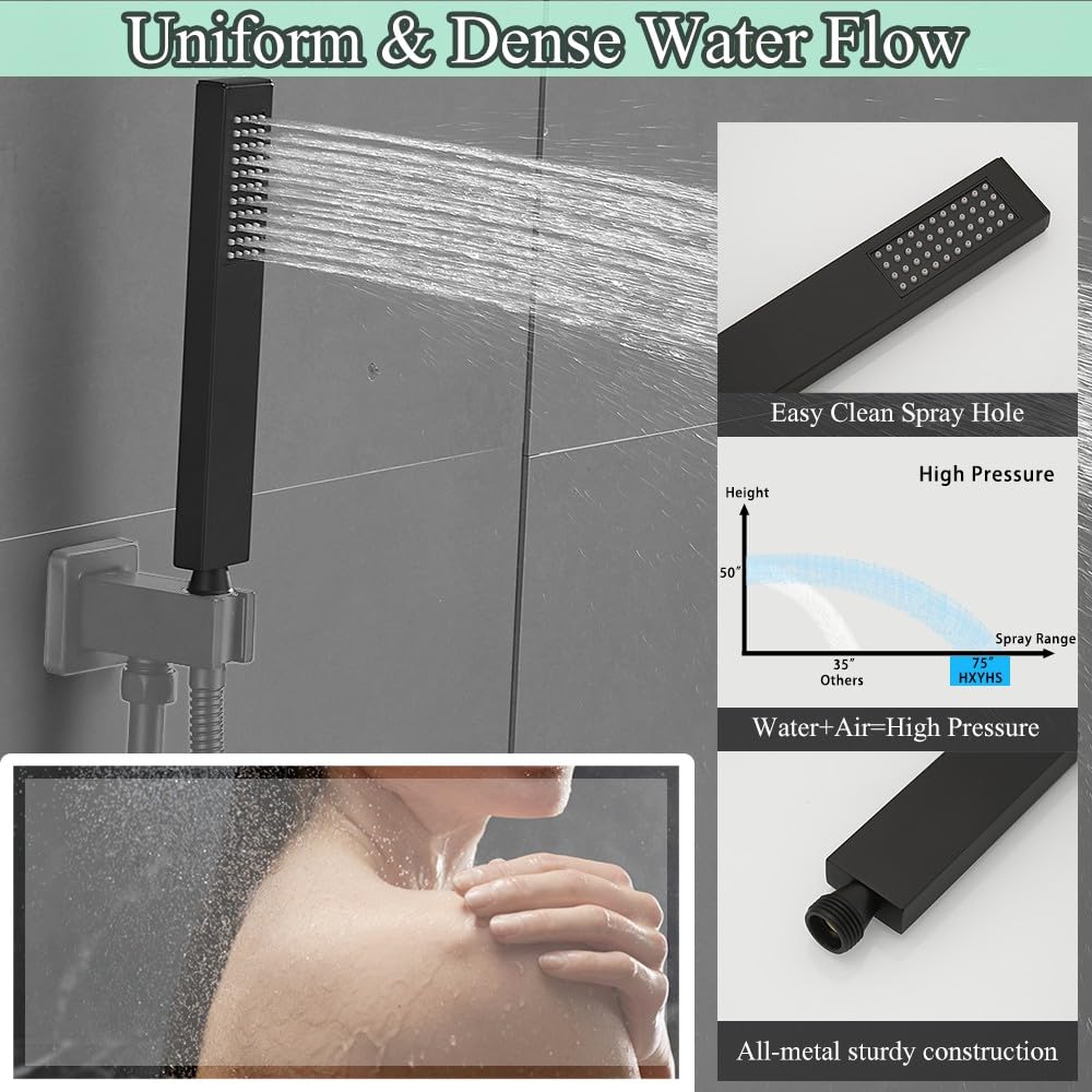 HXYHS hand shower wand silicone nozzles for easy mineral deposit removal.