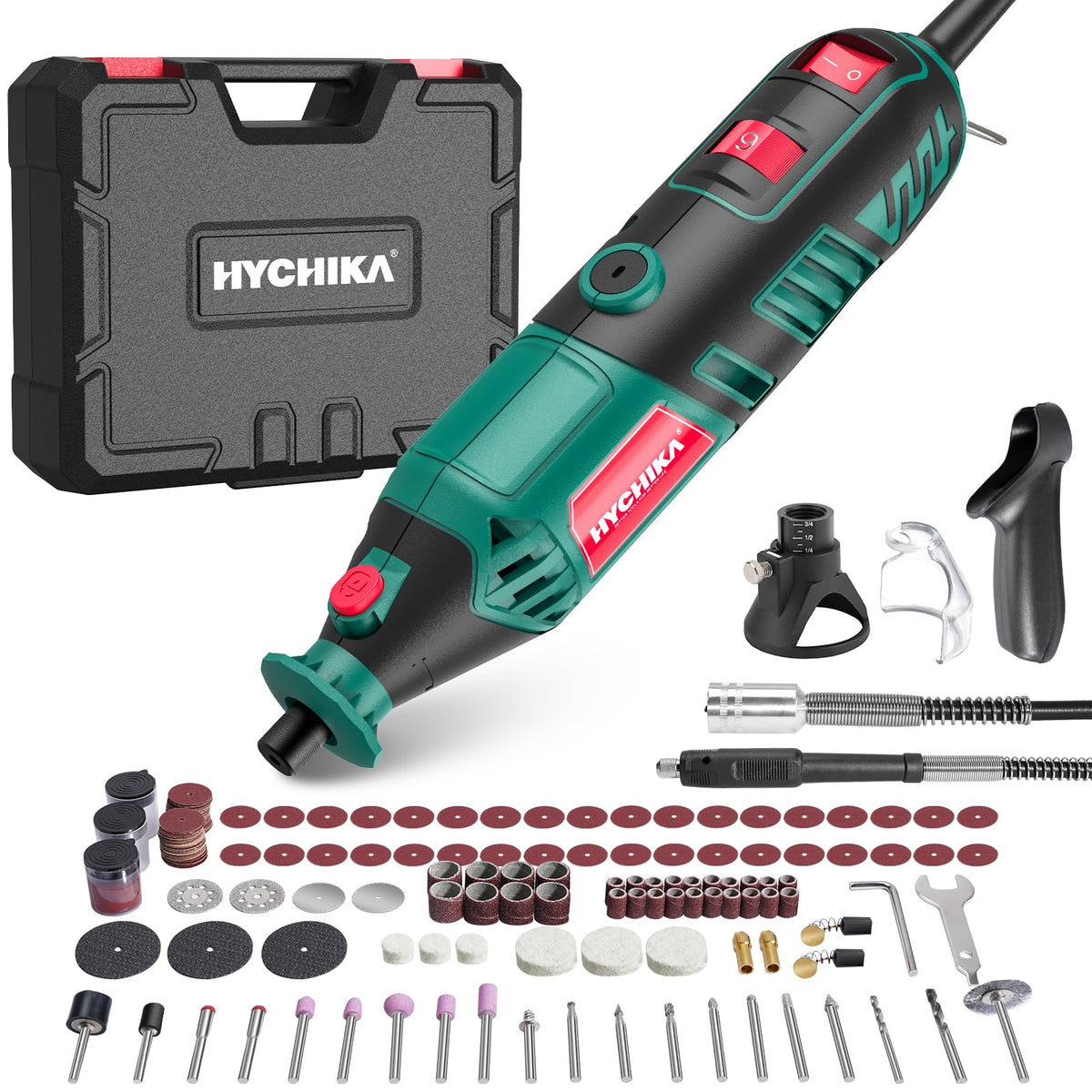 HYCHIKA 180W rotary tool front view showing compact design for precise work