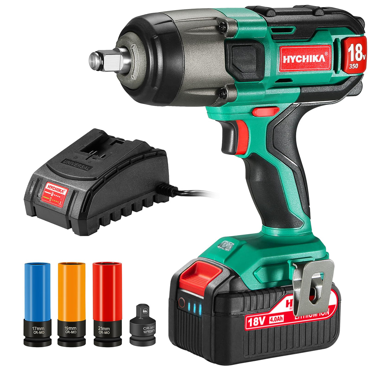 HYCHIKA 18V Max Impact Wrench in action for efficient lug nut removal.