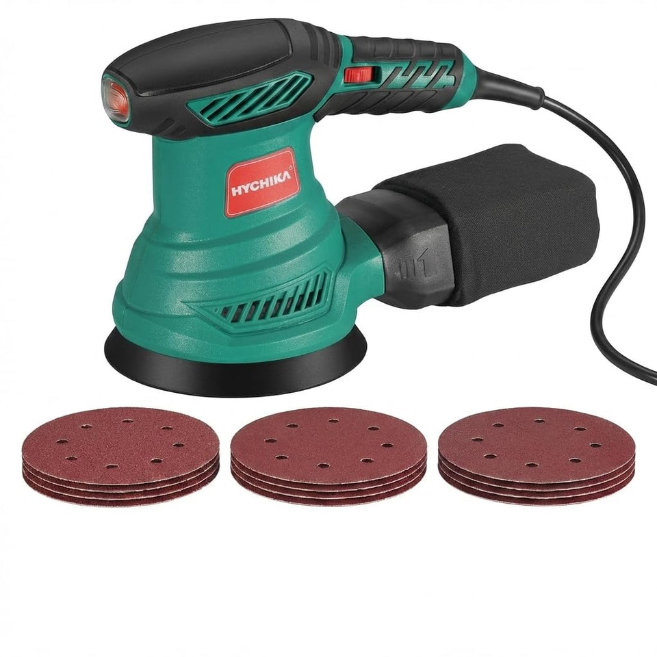 HYCHIKA 5-Inch Sander front view for precise control in finishing projects.