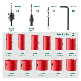HYCHIKA bi-metal hole saw 22mm for fast, precise metal and wood drilling