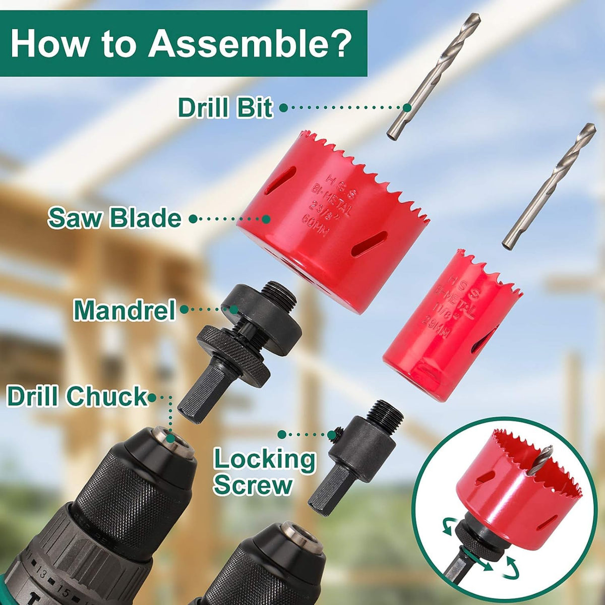 HYCHIKA bi-metal hole saw 29mm for efficient material removal