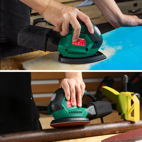 HYCHIKA Detail Sander in use in a tight corner