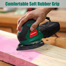 HYCHIKA Detail Sander shows P80, P120, and P240 sanding sheets