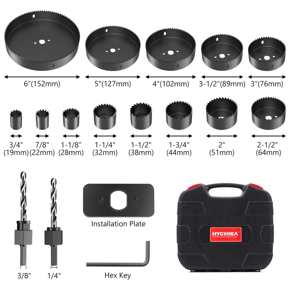 HYCHIKA mandrels for secure blade mounting during drilling tasks