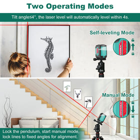 HYCHIKA self-leveling laser level auto-levels within 4 degrees for quick setup.