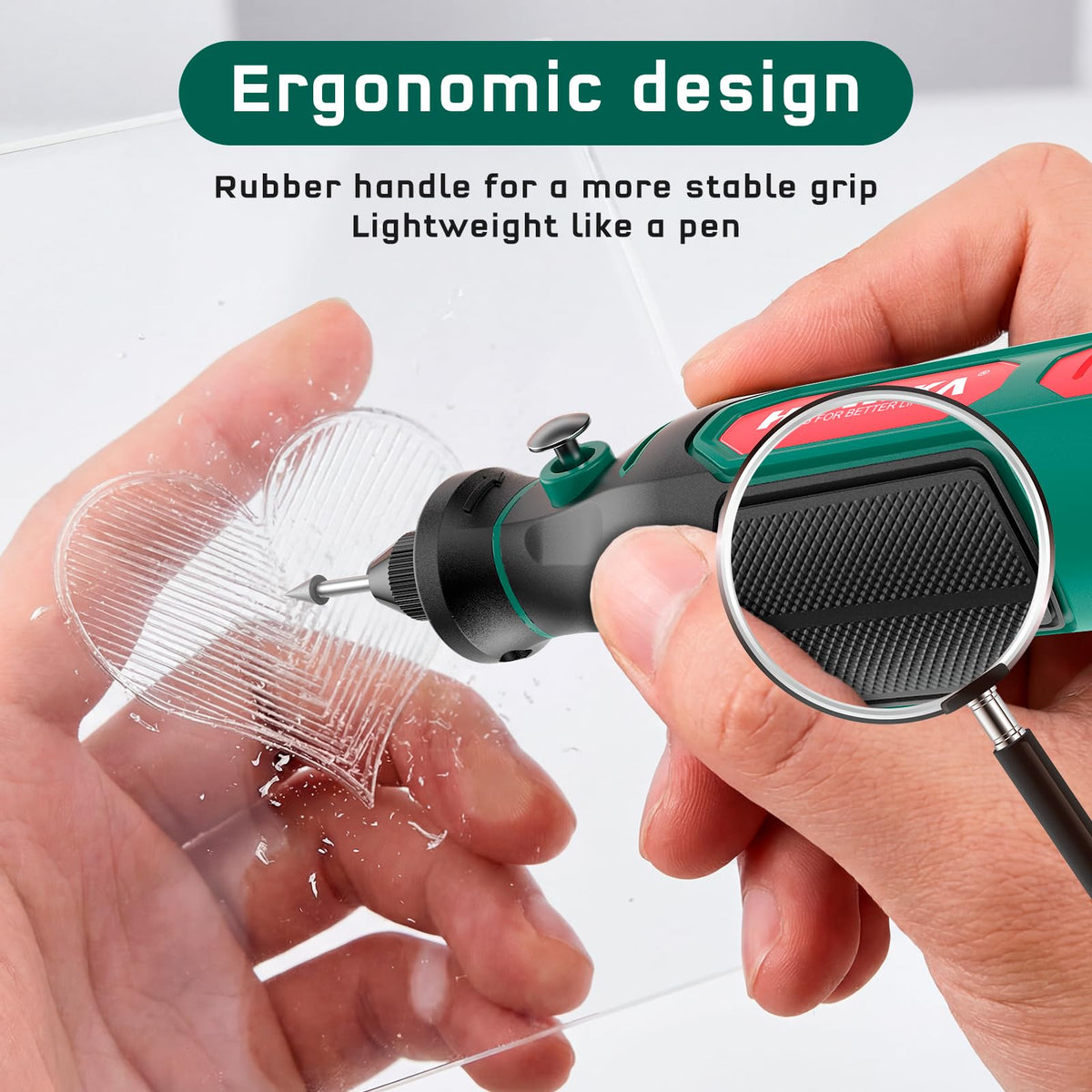HYCHIKA Mini Cordless Rotary Tool Kit 89-piece accessories enable versatile DIY.