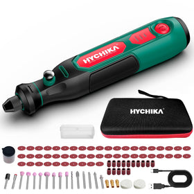 HYCHIKA Mini Cordless Rotary Tool Kit USB-C charging keeps projects moving on the go.