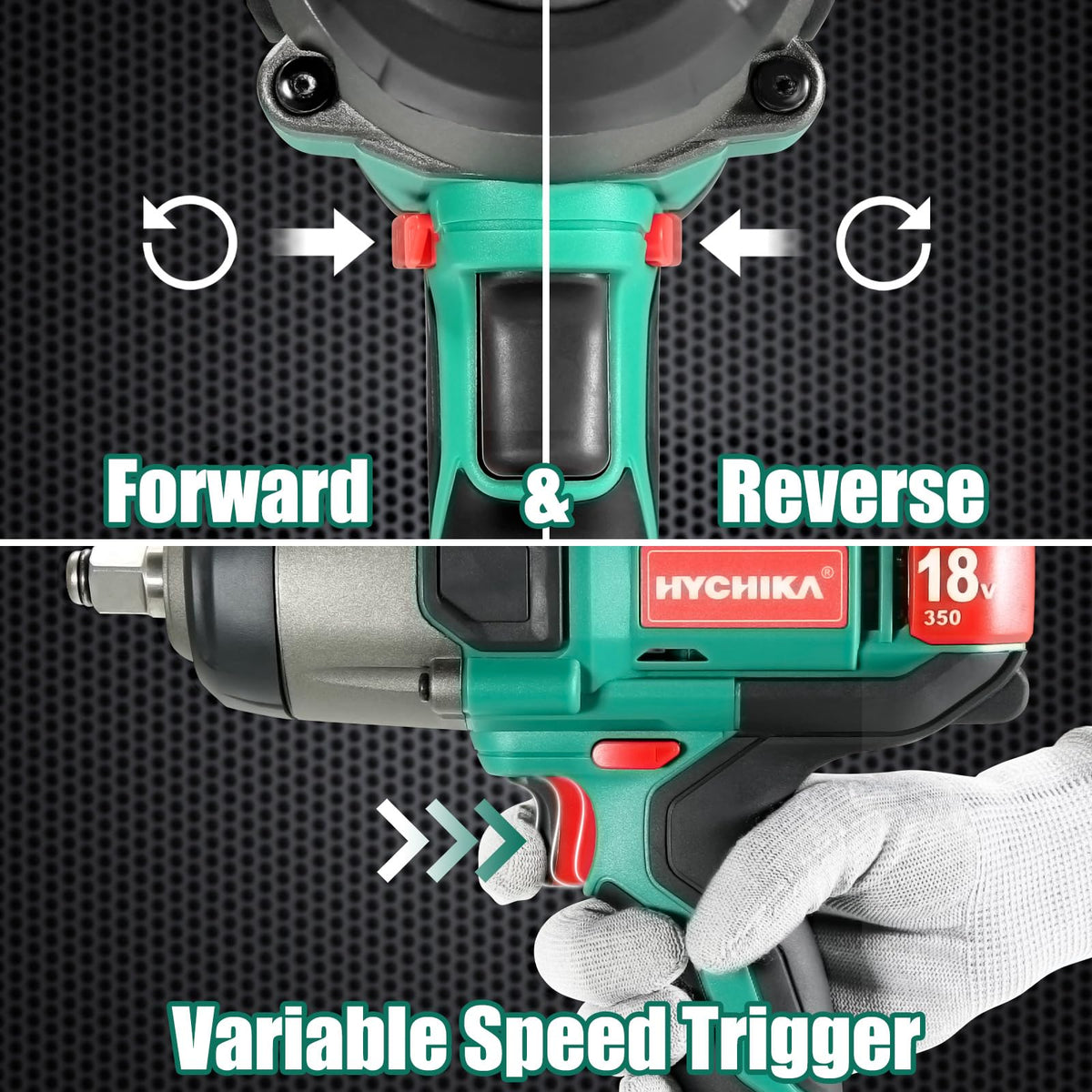 HYCHIKA ergonomic rubber grip with LED light improves control in dim spaces.