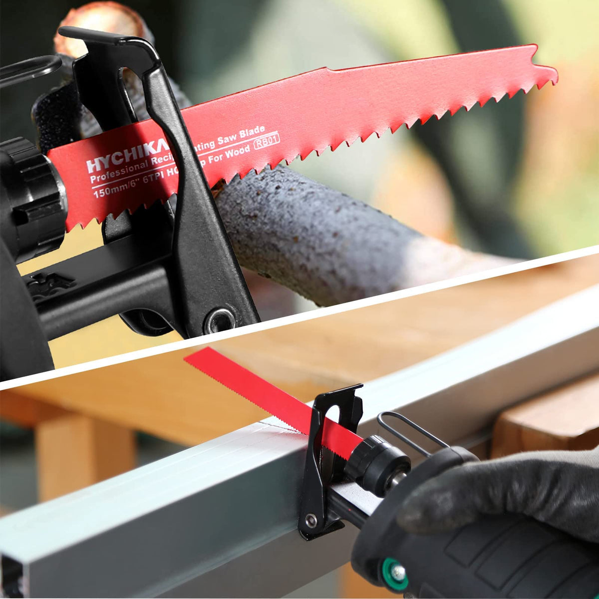 HYCHIKA transparent storage box keeps blades organized and reachable.