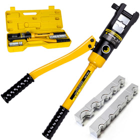 HYCLAT 16-Ton hydraulic crimping tool in use for heavy-duty cables.