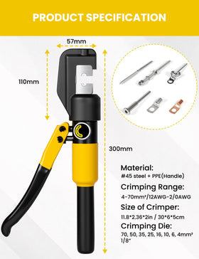 Close-up of HYCLAT nine-die crimping dies for precise crimps.
