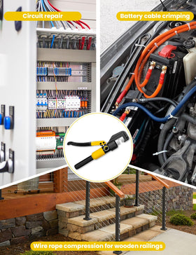 HYCLAT automatic pressure release feature to safely relieve force after crimping.