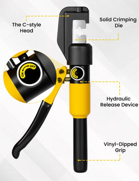 HYCLAT crimping tool showing convenient on-off control for quick operations.