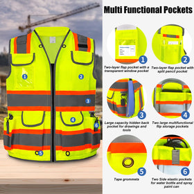 HYCOPROT Reflective Safety Vest padded neck detail for comfort