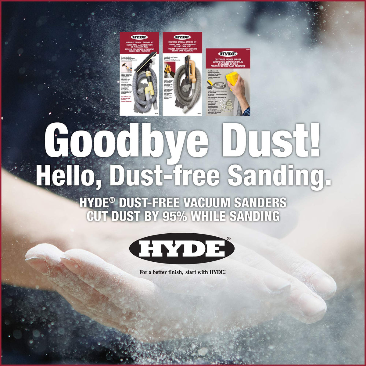 Hyde 09165 6ft hose and adapter connect to vacuum