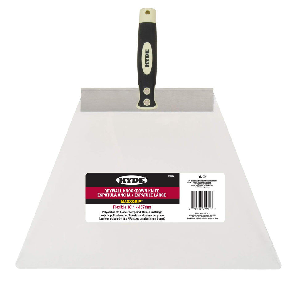 Hyde 09997 acrylic knockdown knife with clear blade for smooth texture finishing