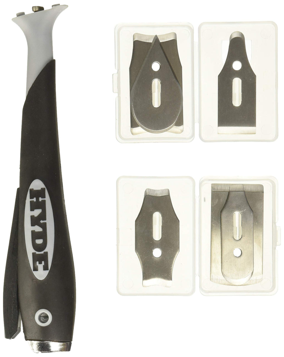 Hyde Contour Scraper full tool with six blades for versatile surface prep.