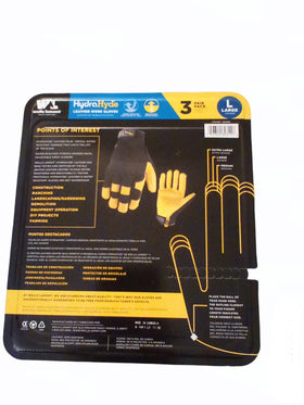 Hydra Hyde unisex leather work gloves front view highlighting durable, water-resistant design for outdoor work