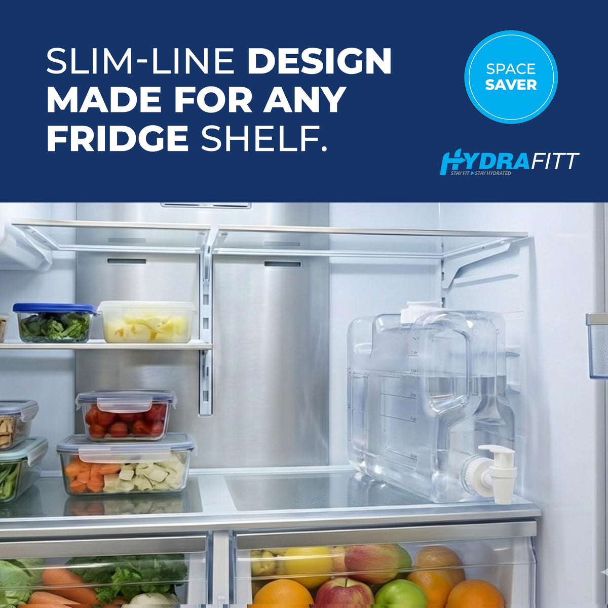 HYDRAFITT leak-proof spigot ensures clean, controlled pours in any setting.