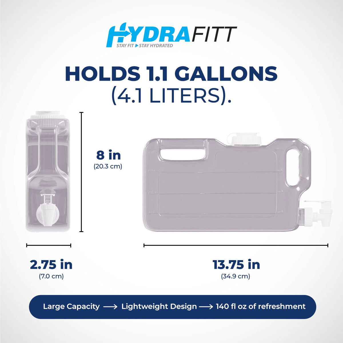 HYDRAFITT portable jug supports camping, office, and outdoor gatherings.
