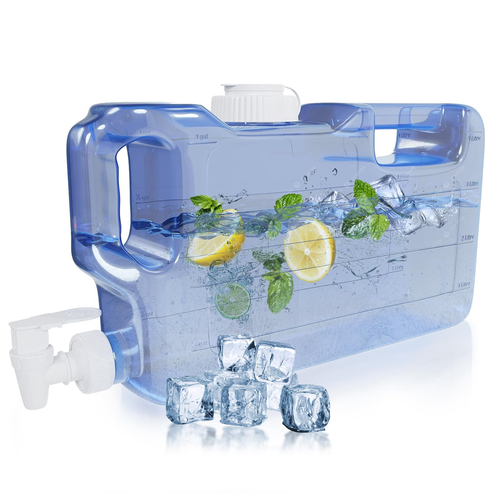 HydraFitt on-fridge shelf water dispenser for easy access.