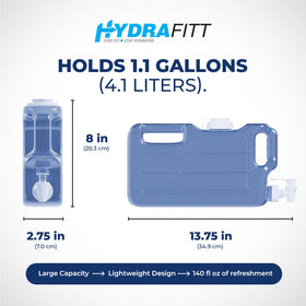 HydraFitt transparent container shows remaining beverage at a glance.