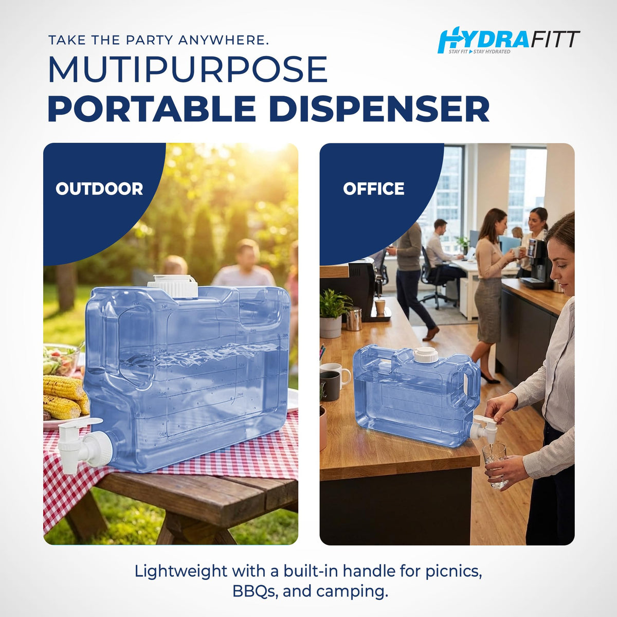 HydraFitt wide-mouth 58mm cap for simple refilling with ice.