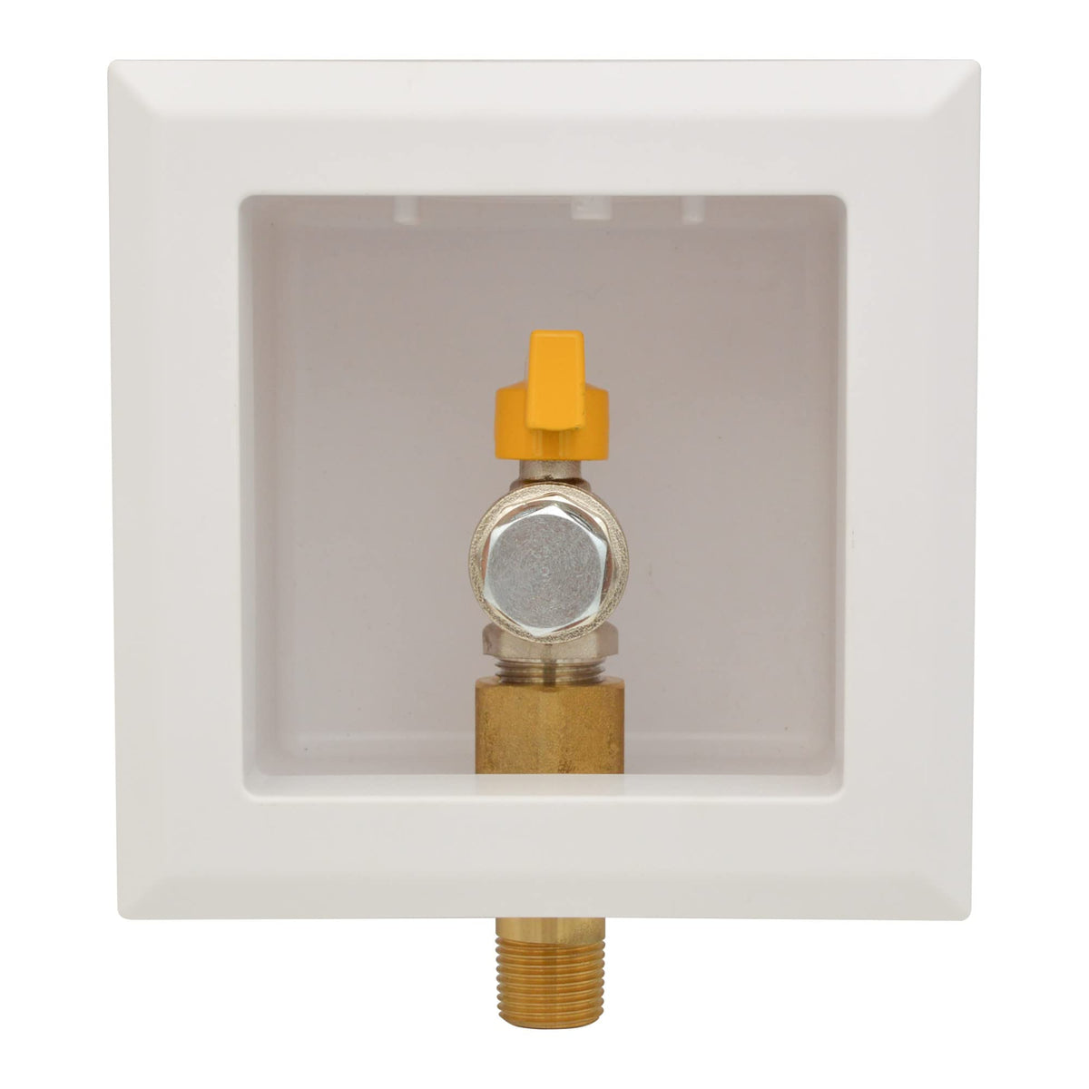 HYDRO MASTER gas outlet box white overview showing durable ABS body for secure gas installations.