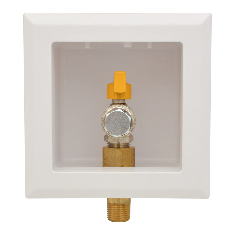 HYDRO MASTER gas outlet box white overview showing durable ABS body for secure gas installations.