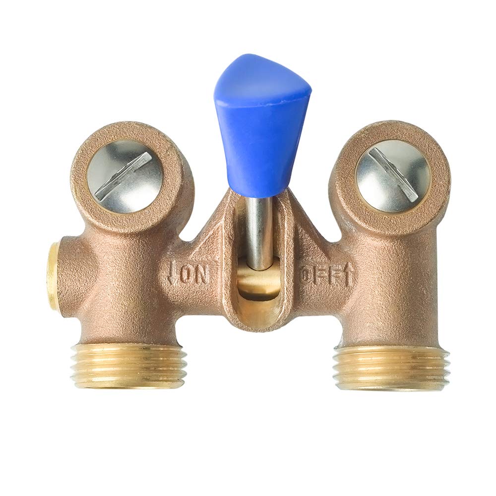HYDRO MASTER valve connects 1/2 in MNPT to 3/4 in outlet for versatile hoses.