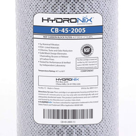 Hydronix CB-45-2005 5-micron retention, filtering fine particulates from water.