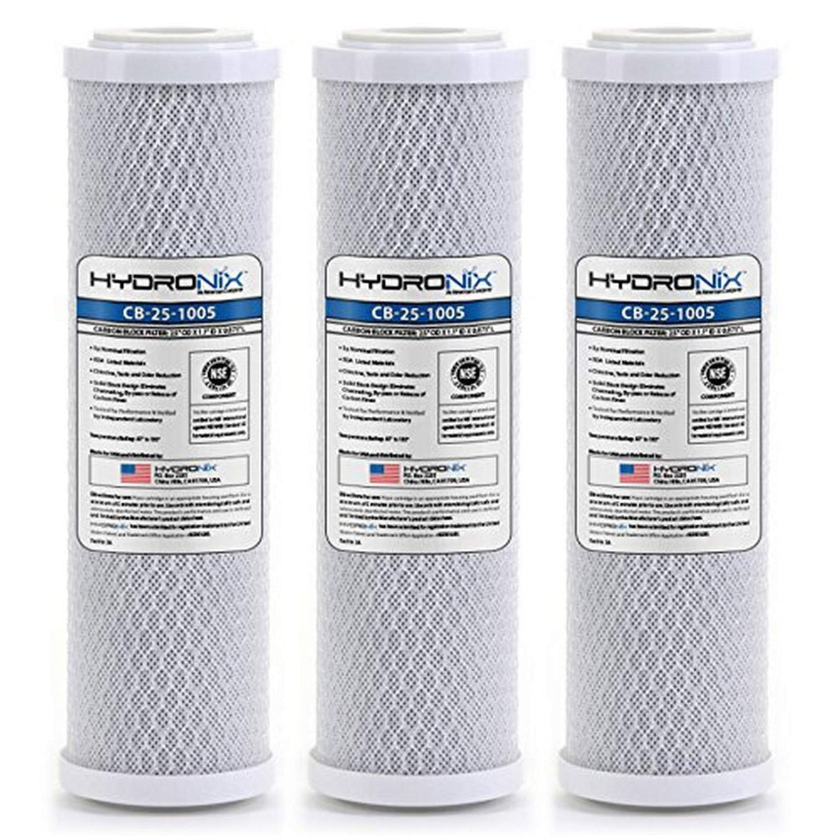 Hydronix HX-CB-25-1005/3 filter for whole-house RO water purification and taste improvement