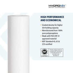 Hydronix SDC-25-2005 polypropylene media for clean water.